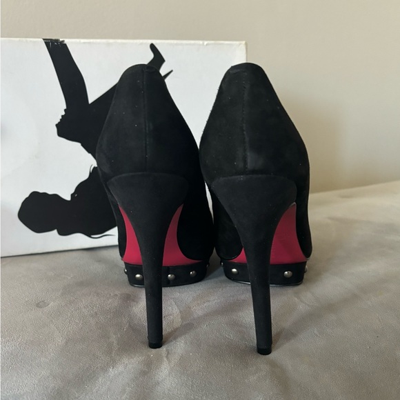 Paris Hilton Pink Bottom Open Toe Platform Heels - Picture 3 of 9